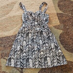 Love Reign Black & White Chevron Sundress for Girls